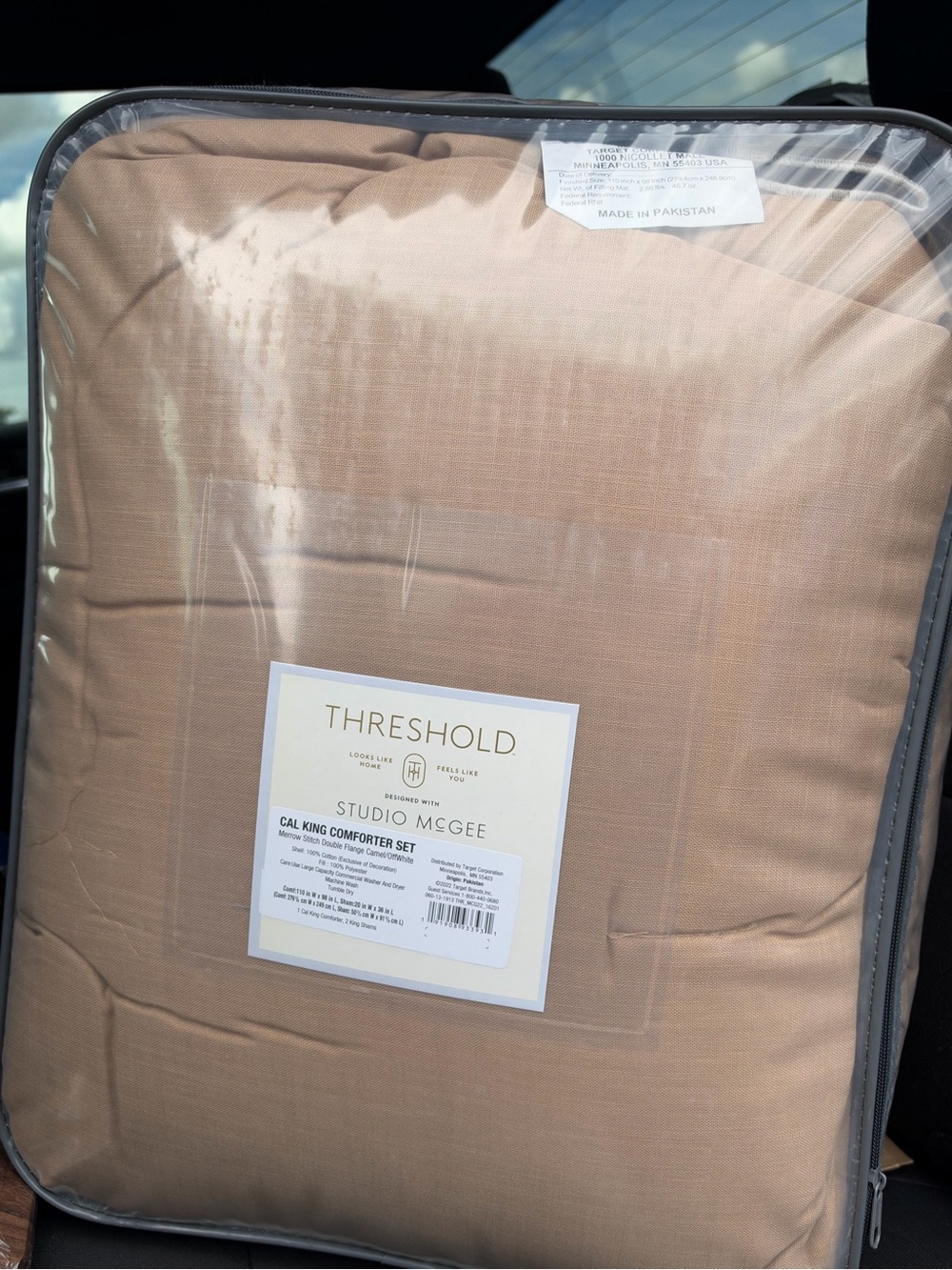 BRAND NEW Threshold Studio McGee Cal King Comforter Set - Beige Tan